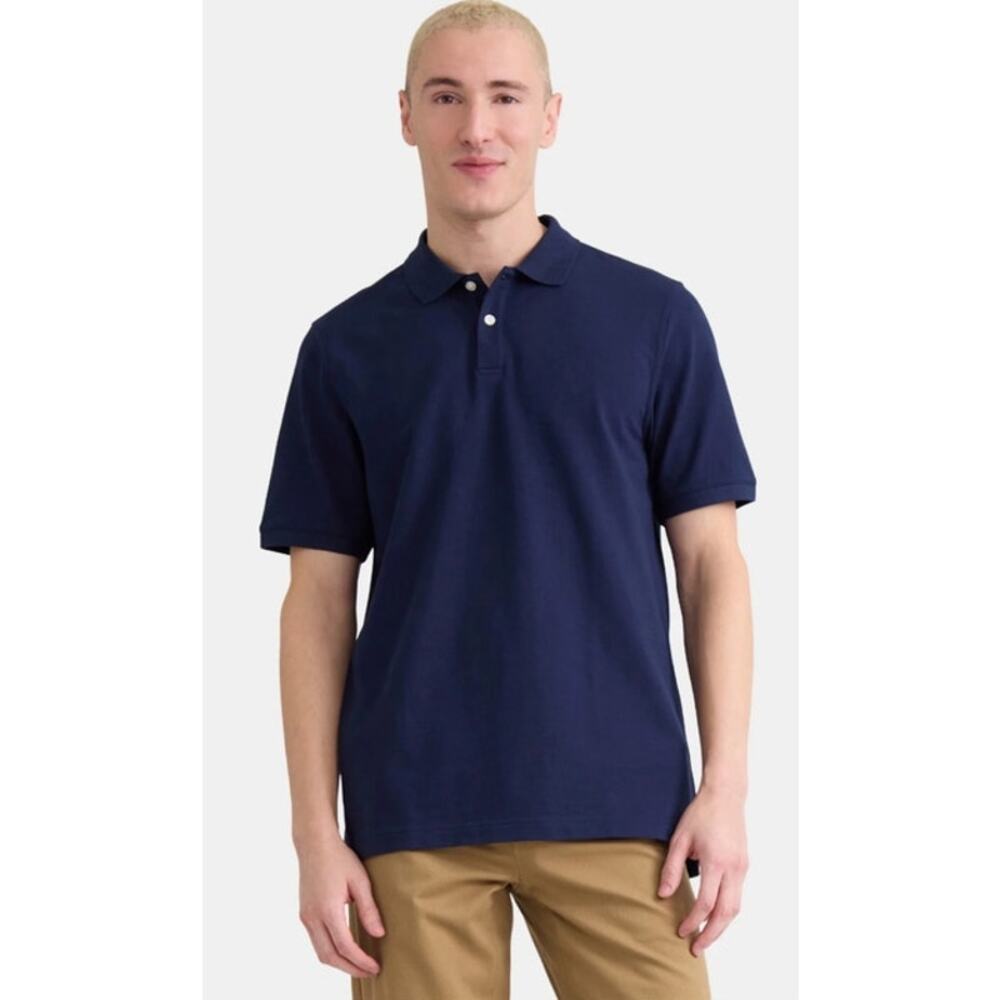 George Men’s Pique Polo Shirt, Size 3XL Navy Blue NEW